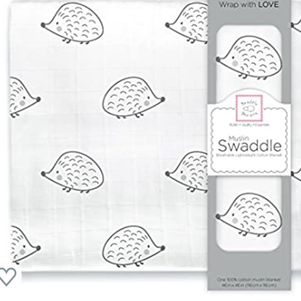 Muslin Swaddle Hedgehogs design